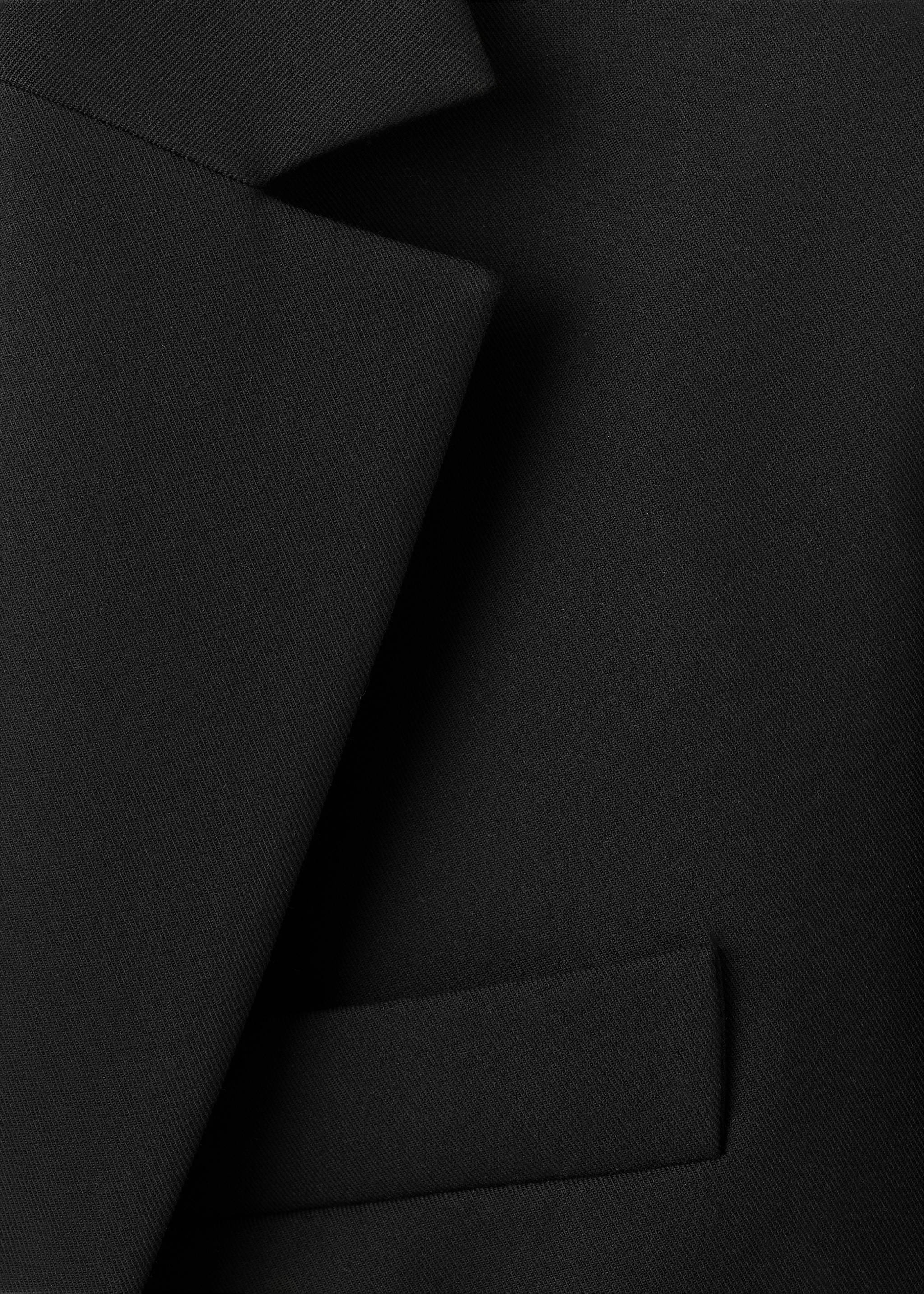 Straight suit jacket with lapel pockets - Details of the article 0, Black. Ref: 27091305-00.