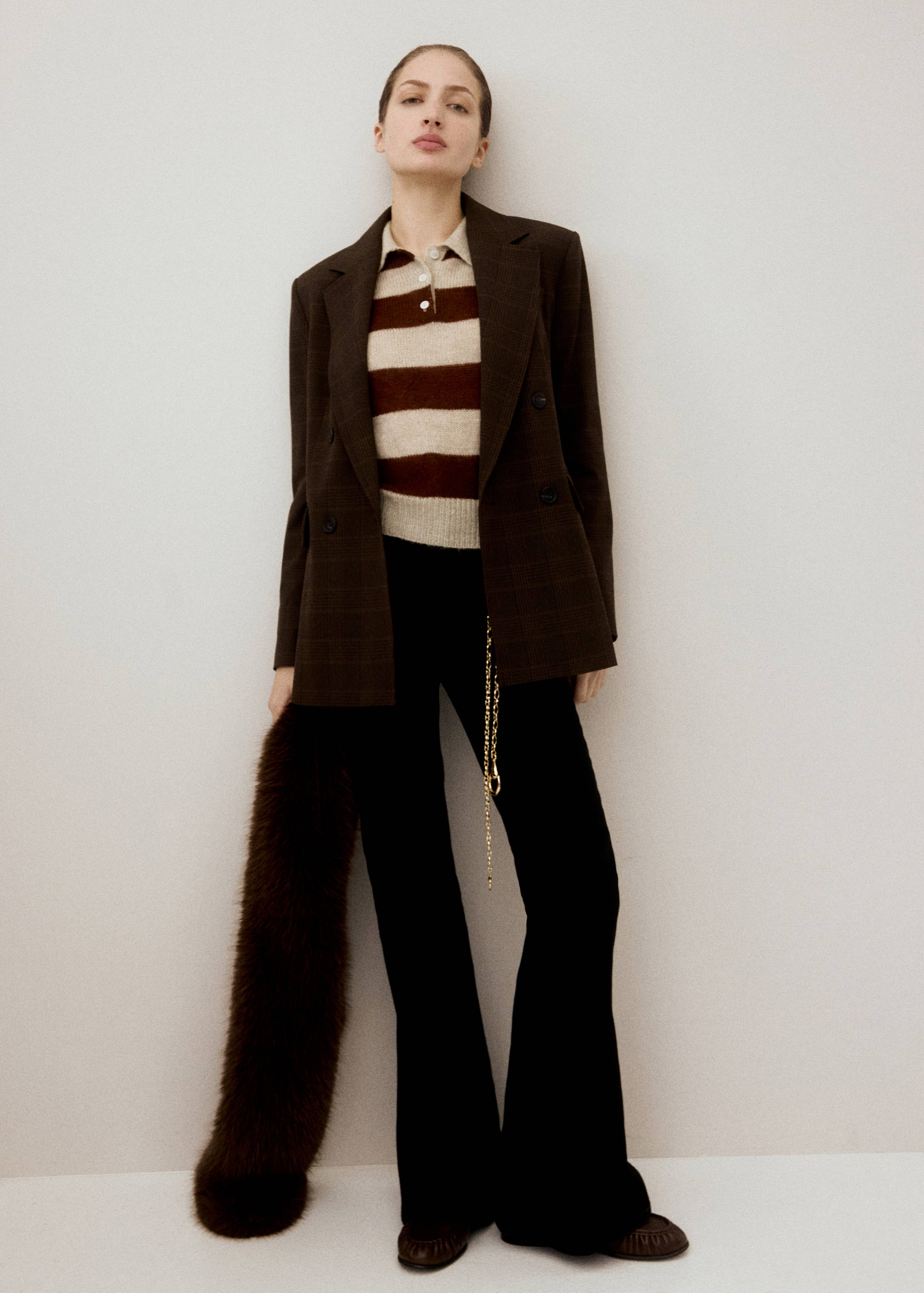 Striped polo-neck sweater - General plane