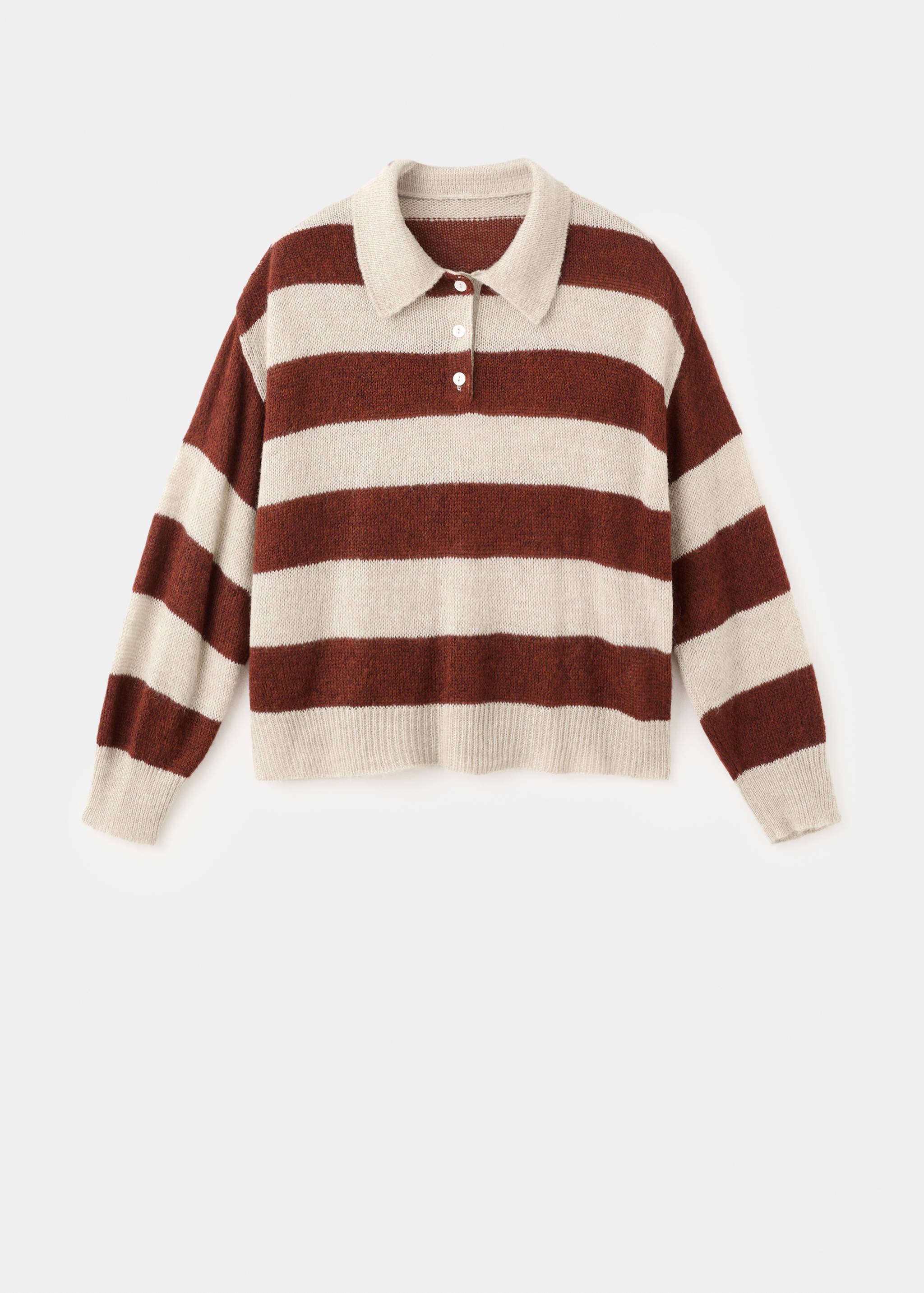Striped polo-neck sweater - Article without model