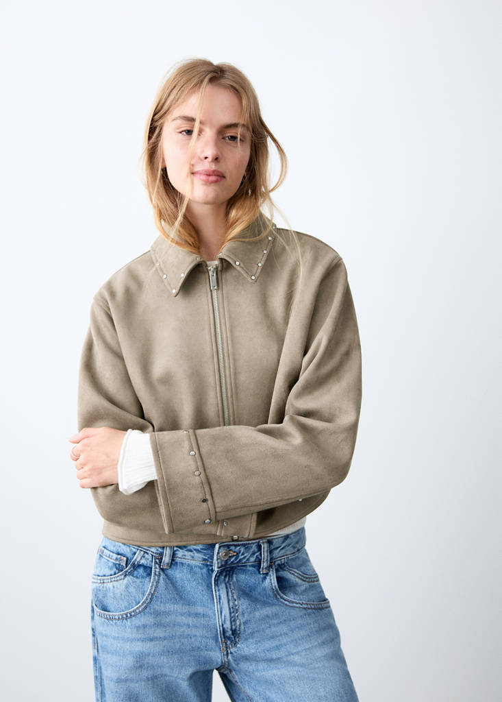 Suede effect jacket — Medium Green