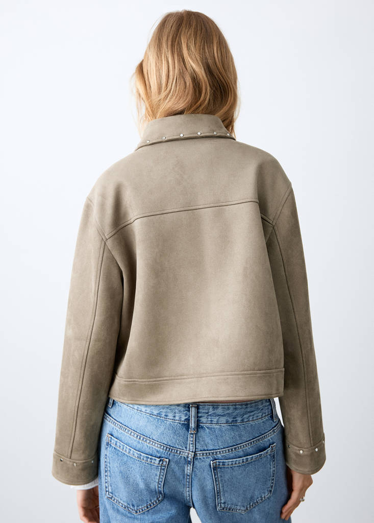 Suede effect jacket — Medium Green