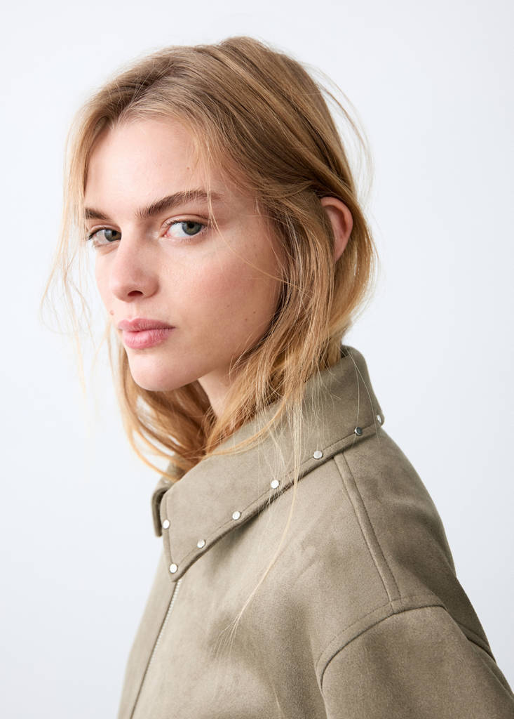 Suede effect jacket — Medium Green