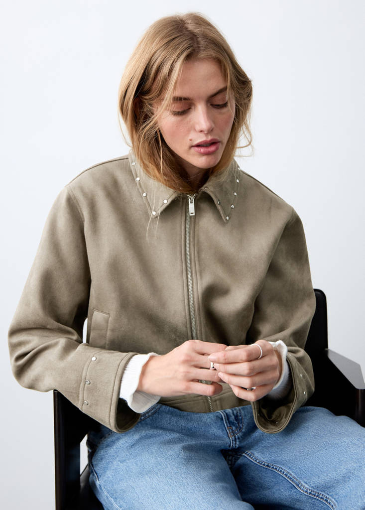 Suede effect jacket — Medium Green