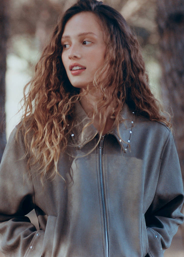 Suede effect jacket — Medium Green