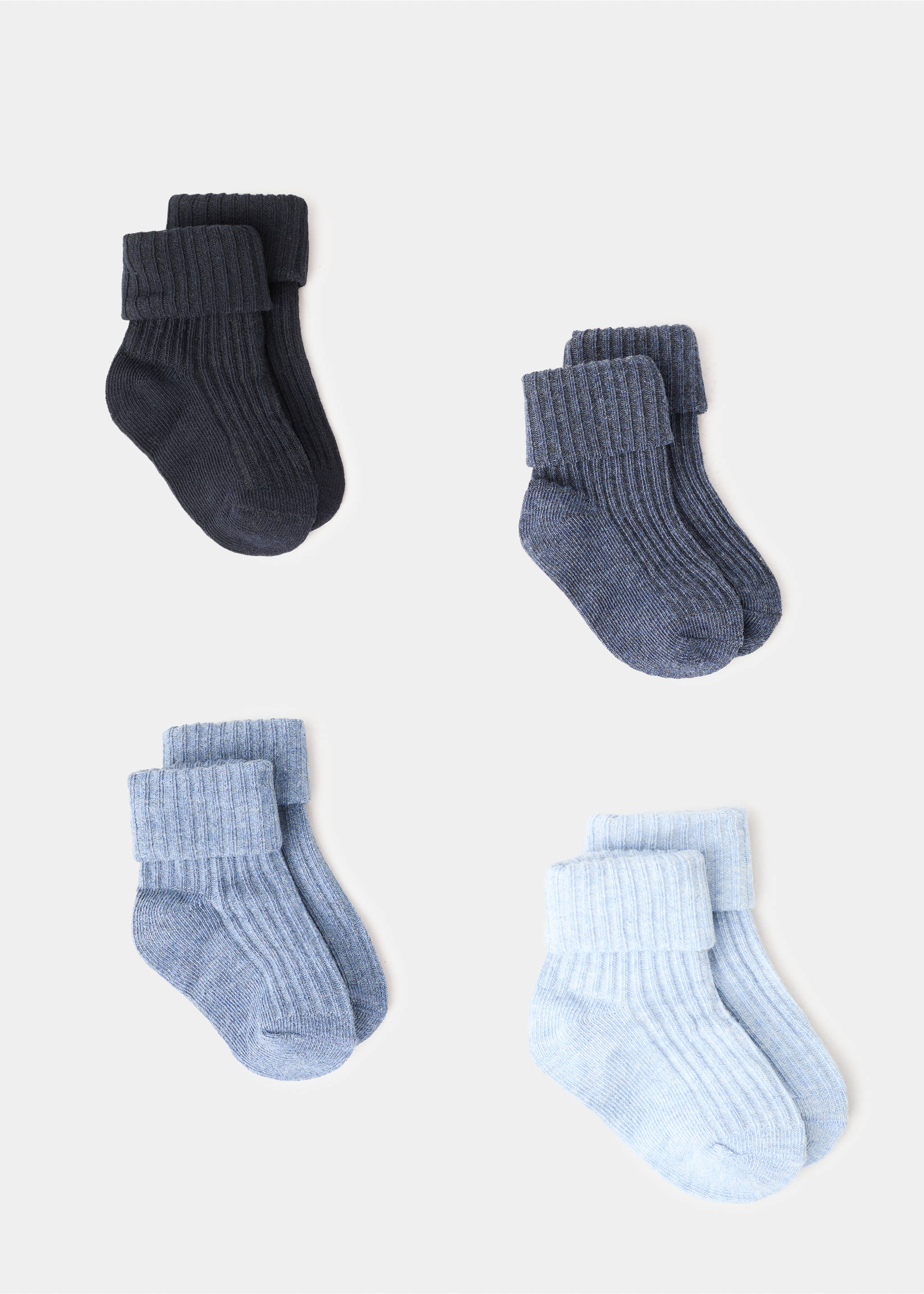 4 pack ribbed socks - Article without model, Navy. Ref: 27091308-00.