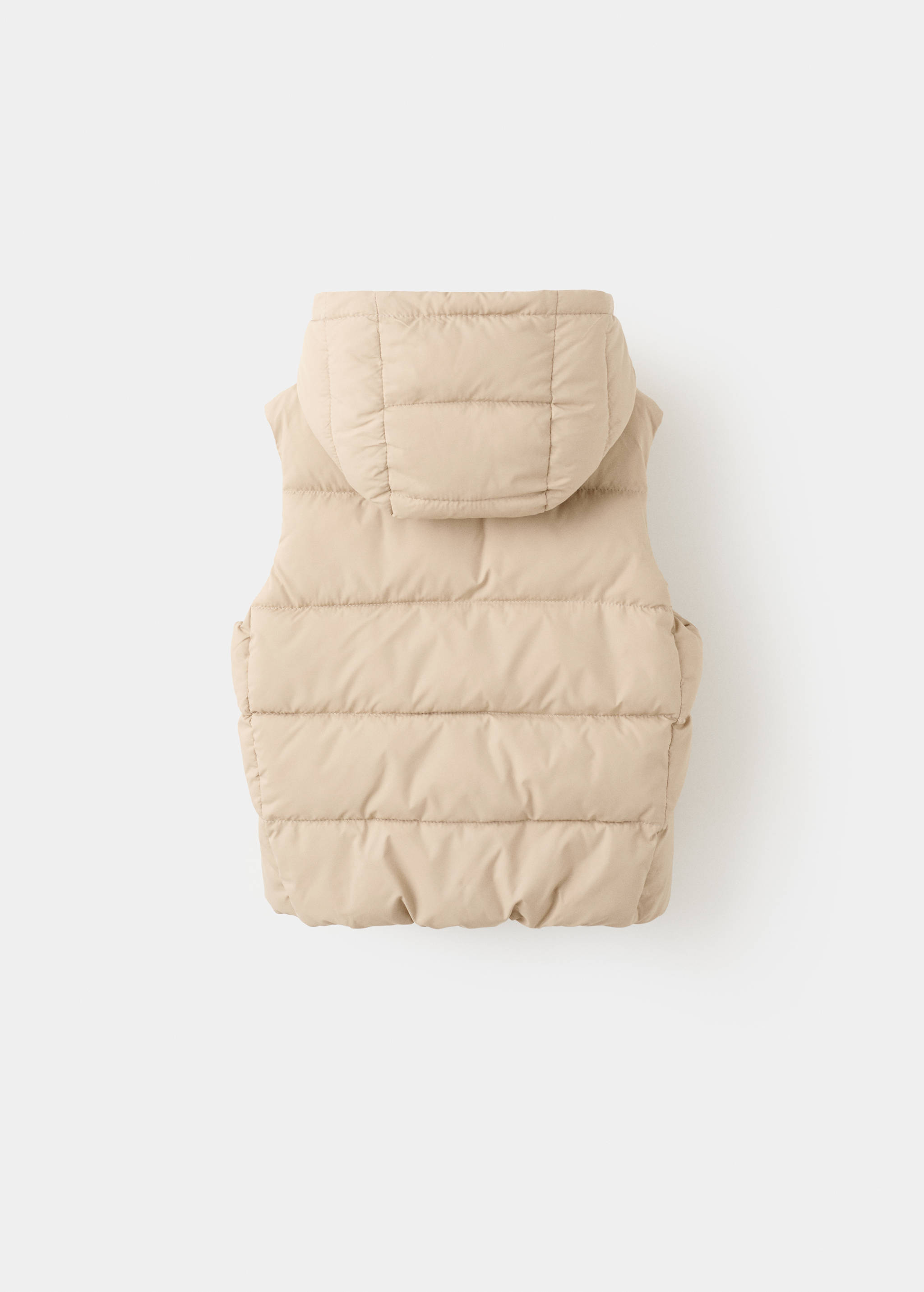 Quilted gilet with hood - Reverse of the article