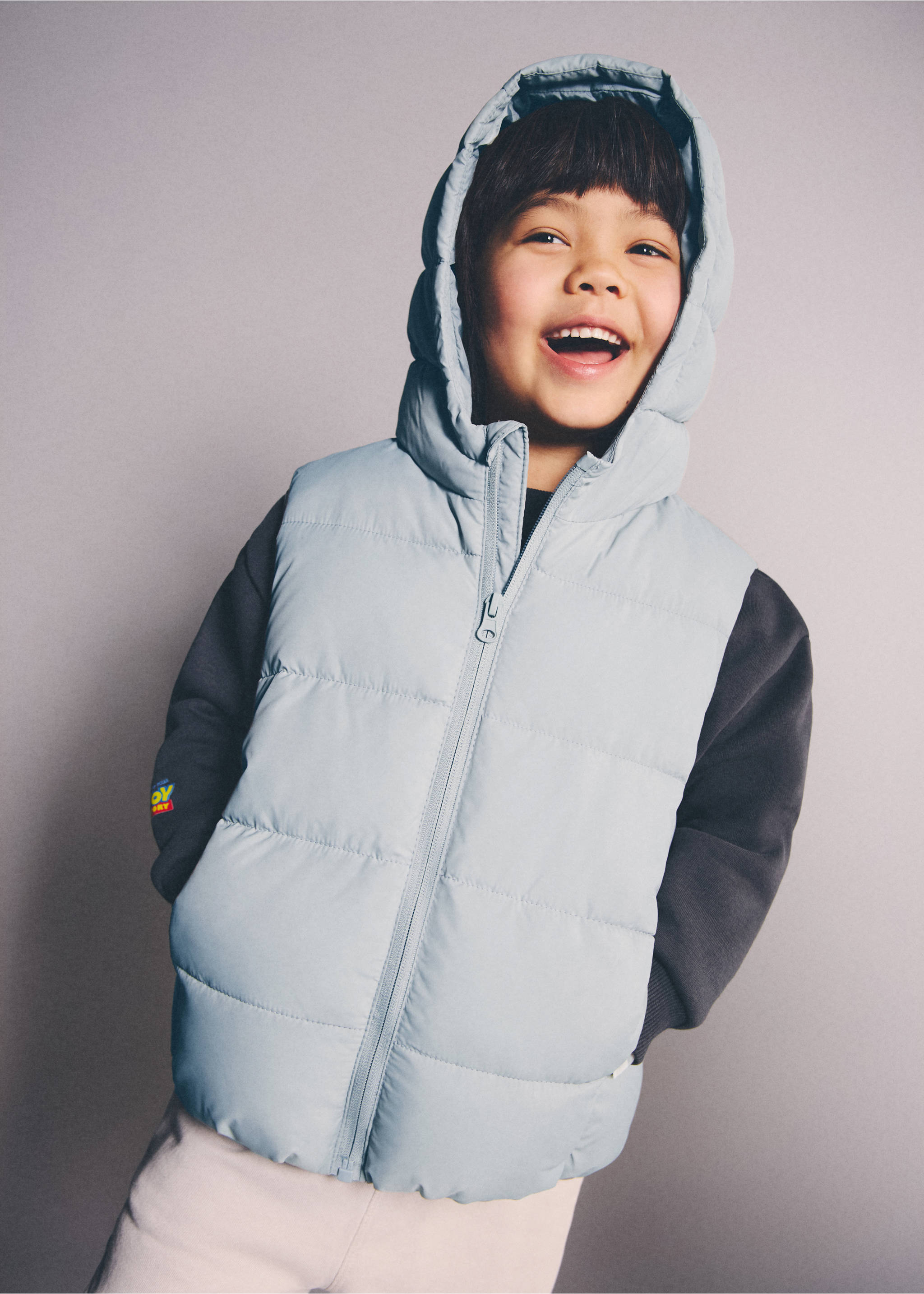 Chaleco acolchado capucha - Plano general, Verde agua. Ref: 27091309-00.