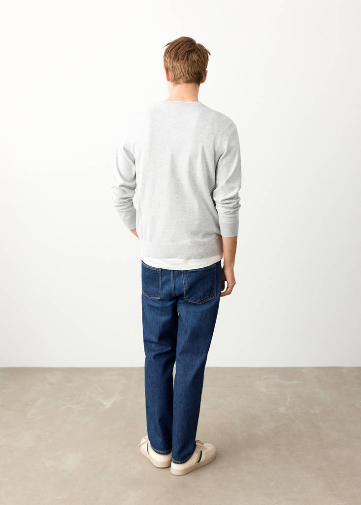Knitted cotton sweater — Light Heather Grey