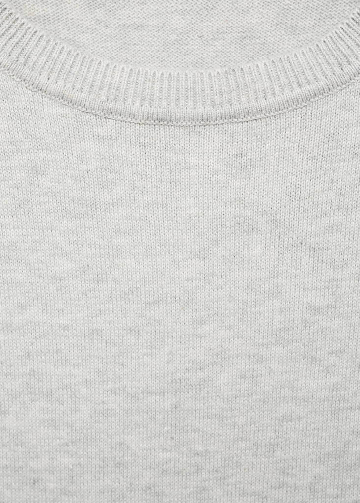 Knitted cotton sweater — Light Heather Grey