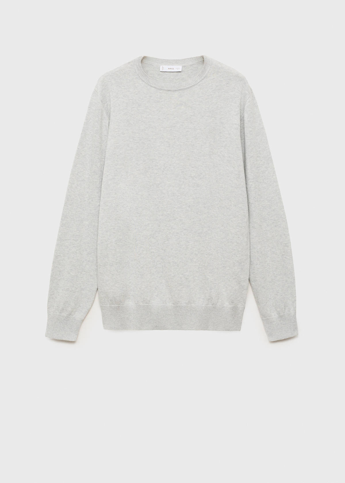 Knitted cotton sweater — Light Heather Grey