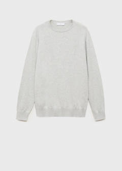 Knitted cotton sweater — Light Heather Grey 3