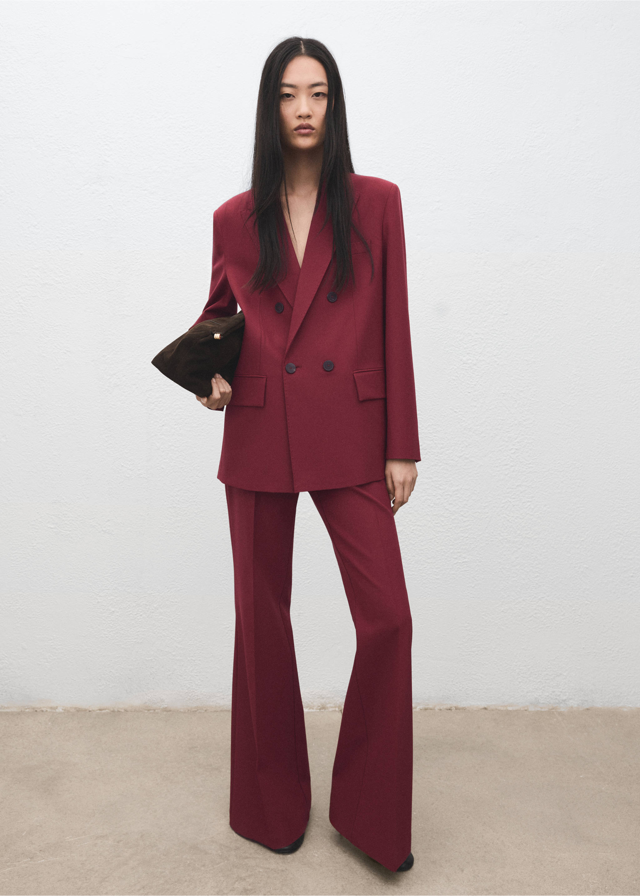 Double-breasted suit jacket - General plane, Wine. Ref: 27091311-00.