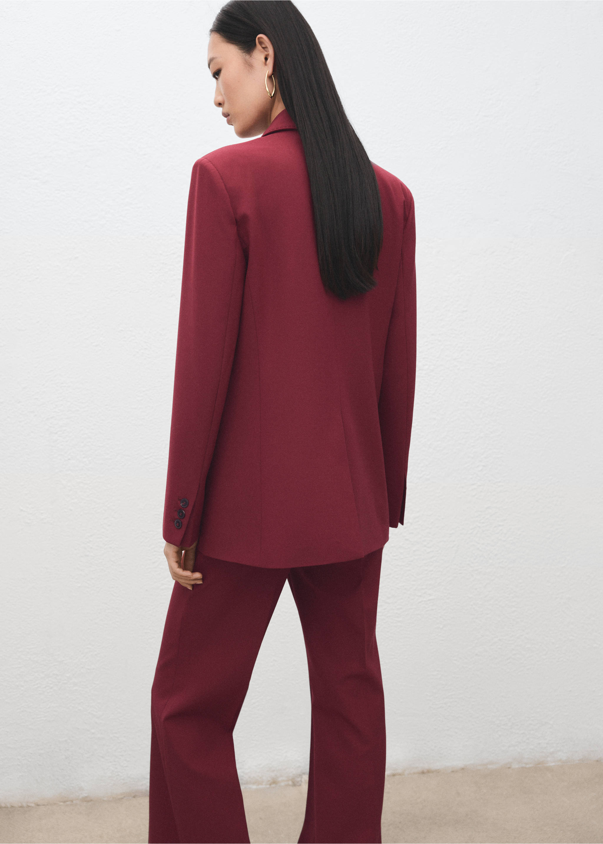 Double-breasted suit jacket - Reverse of the article, Wine. Ref: 27091311-00.