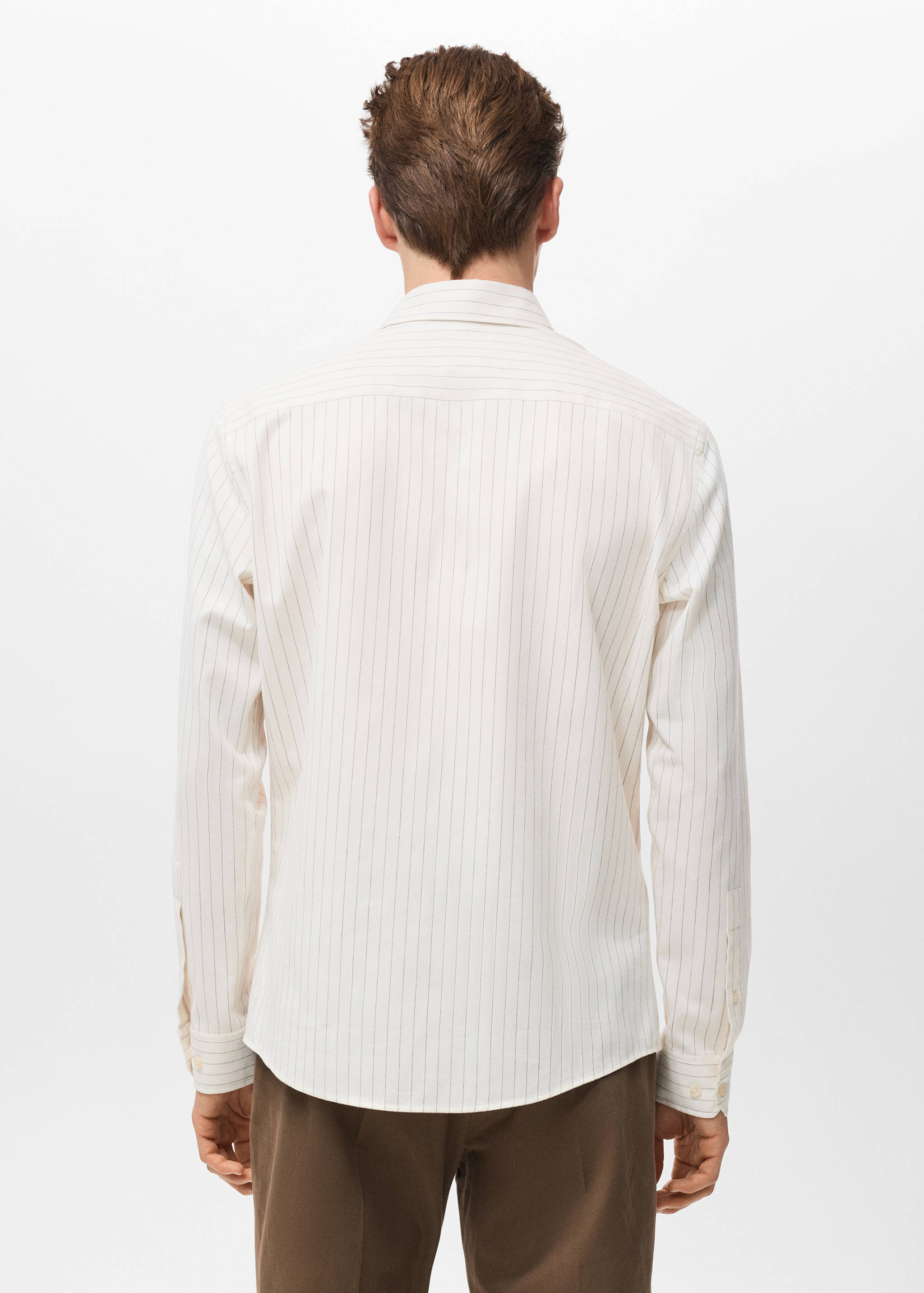 100% cotton regular-fit striped shirt - Reverse of the article