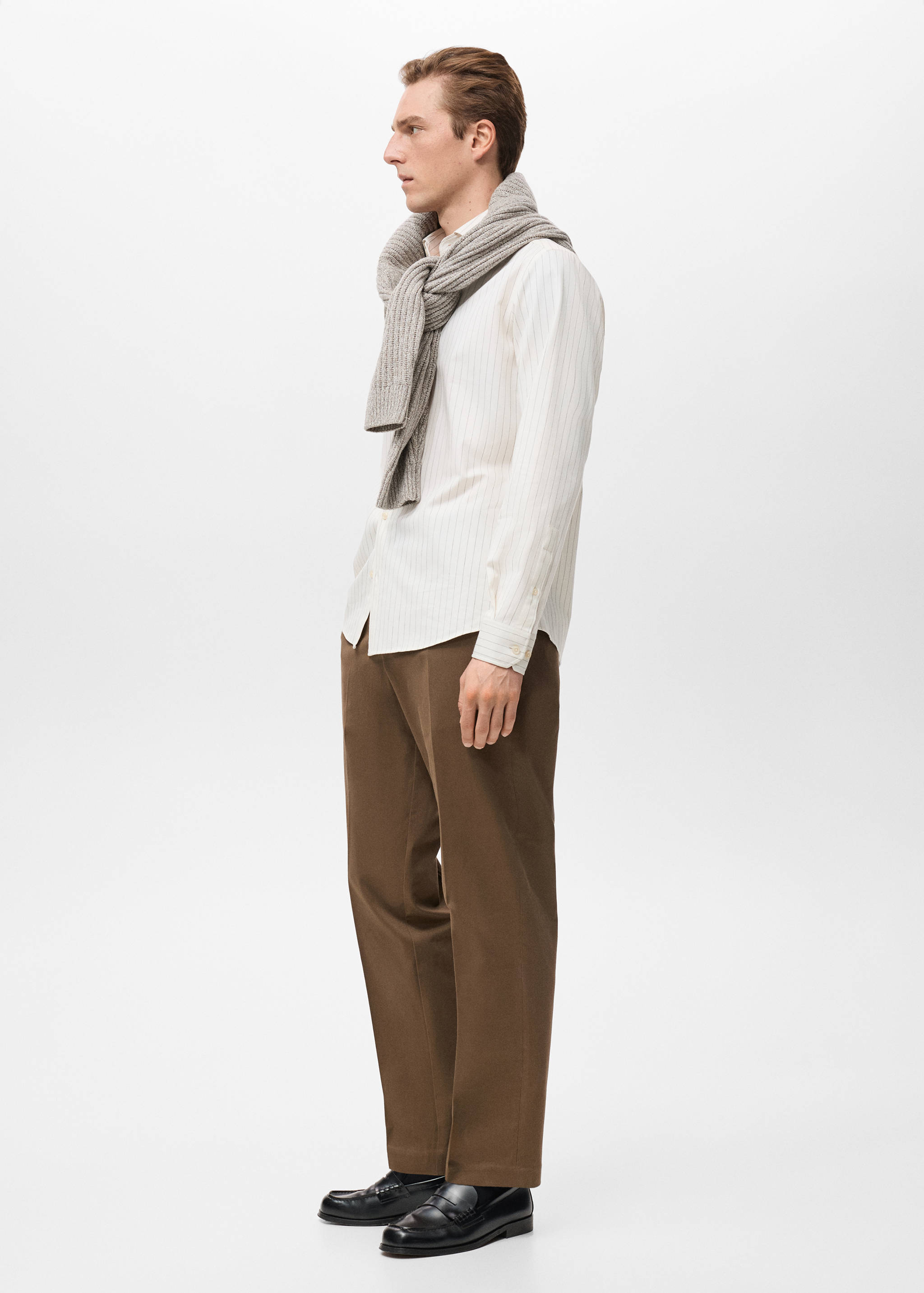 100% cotton regular-fit striped shirt - Details of the article 2