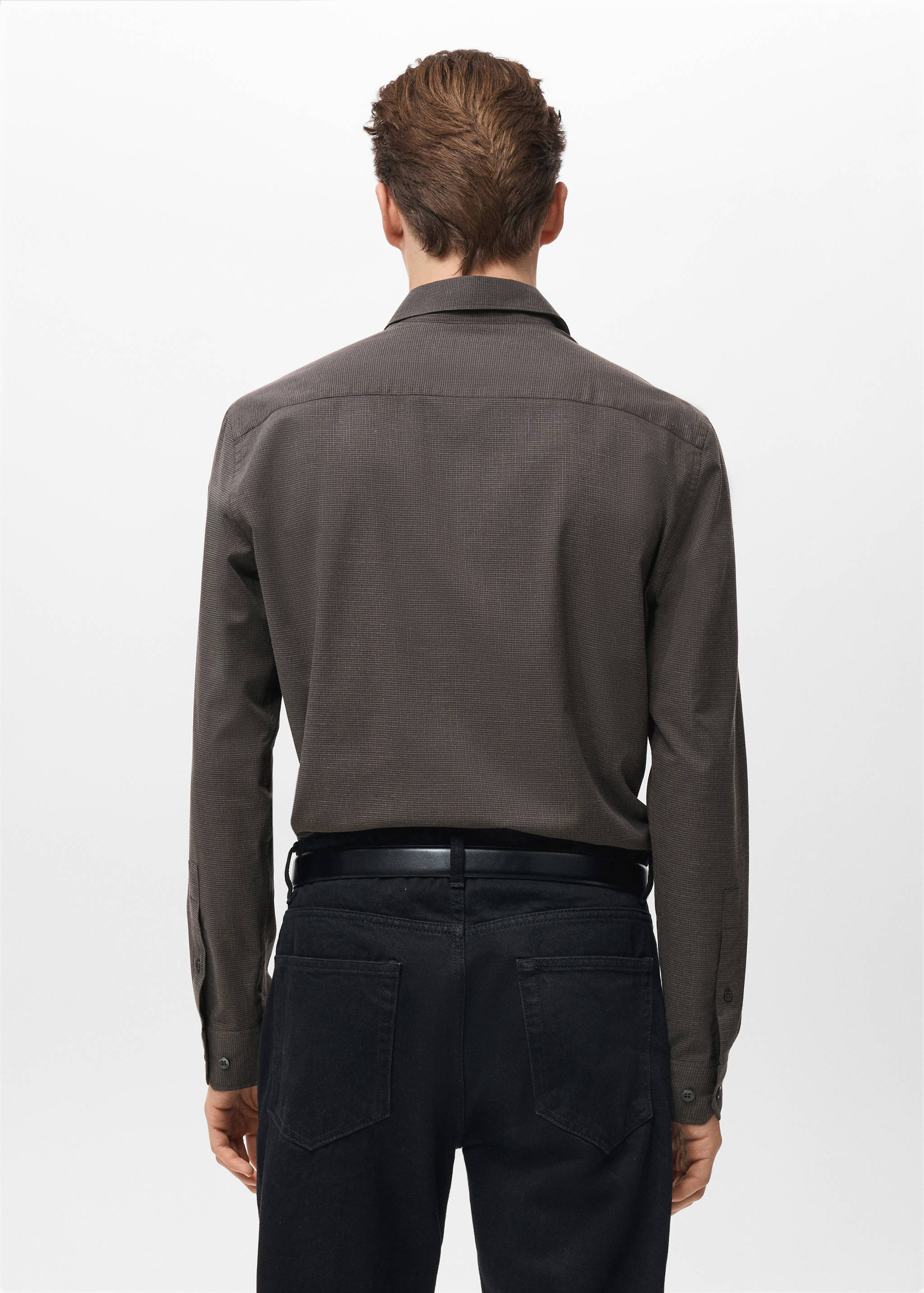 100% cotton regular-fit striped shirt - Reverse of the article