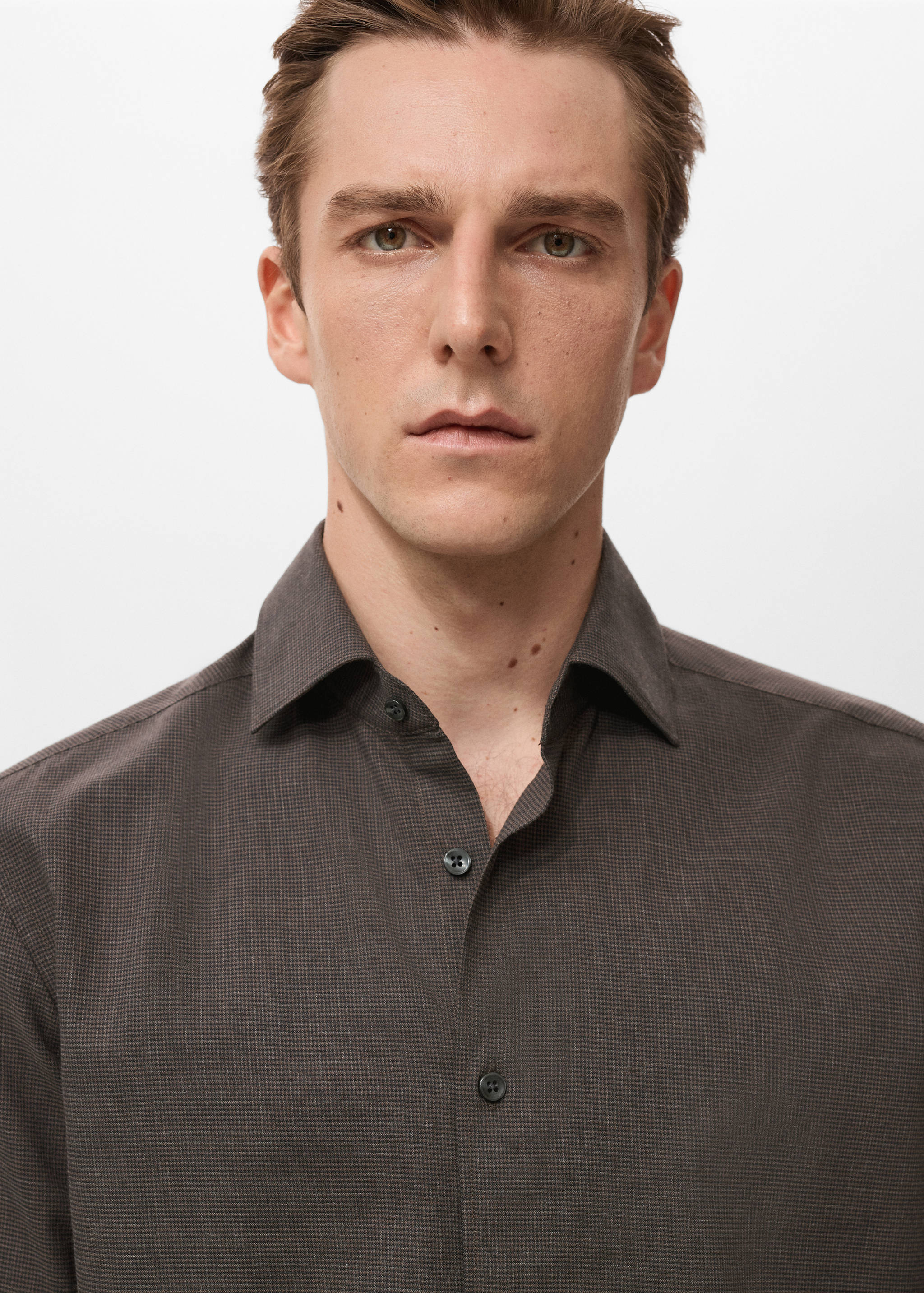 100% cotton regular-fit striped shirt - Details of the article 1