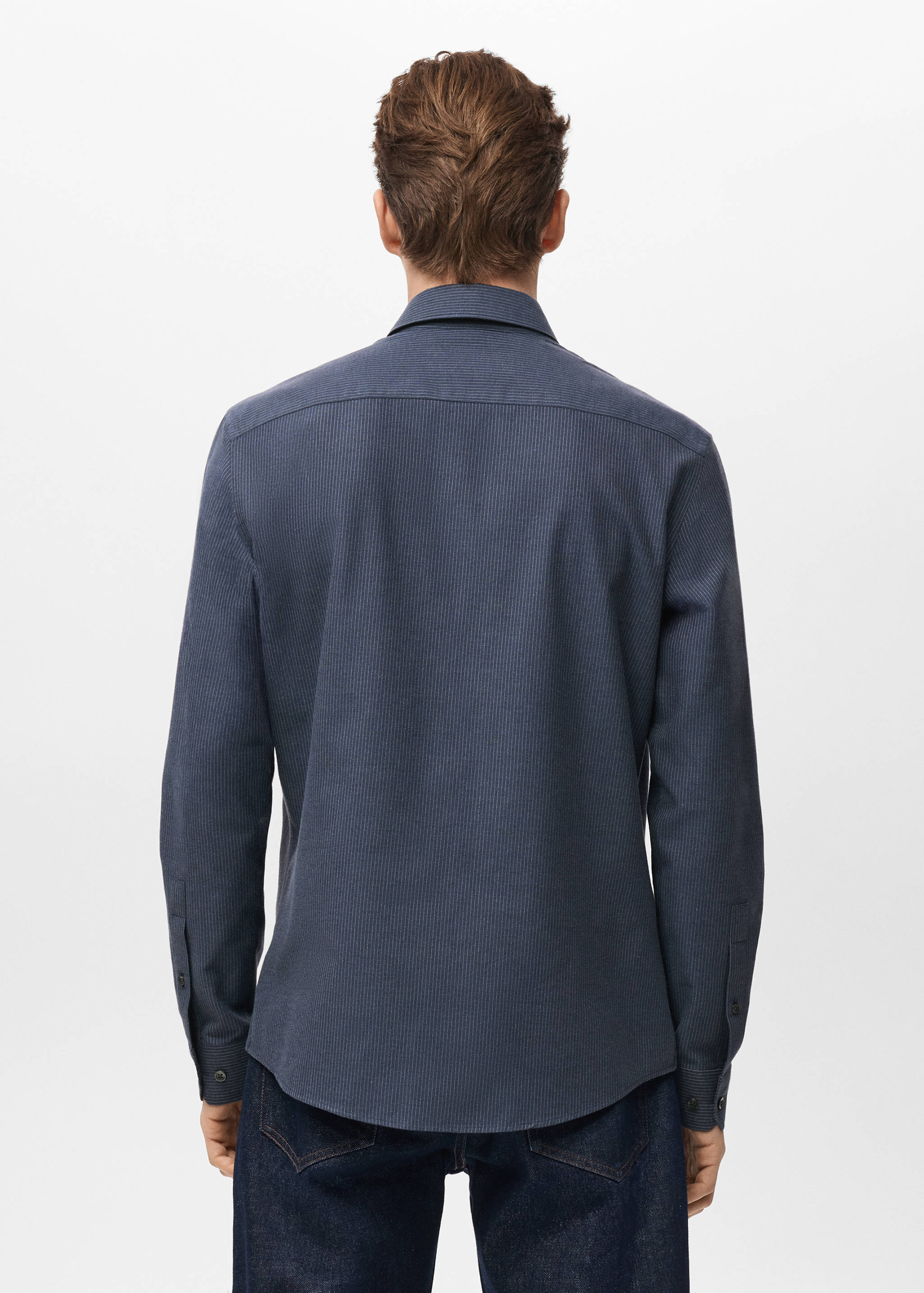 100% cotton regular-fit striped shirt - Reverse of the article