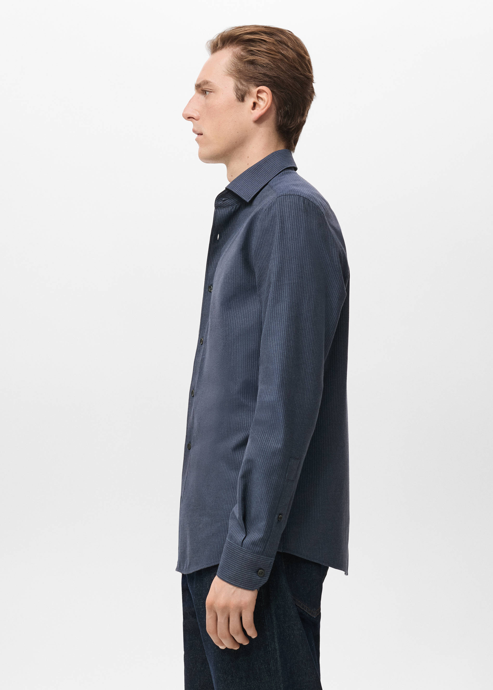 100% cotton regular-fit striped shirt - Details of the article 2