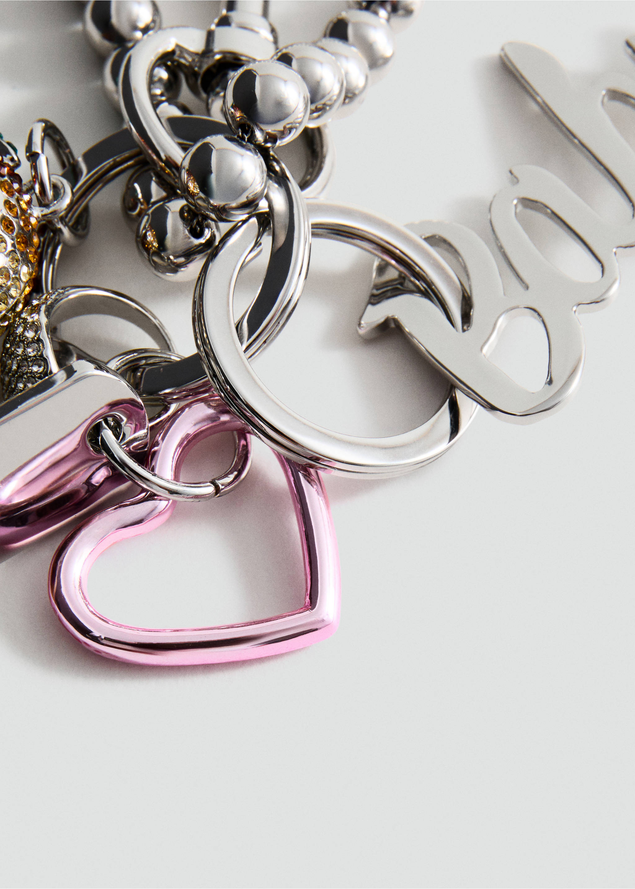 Multi-charm baby keyring - Medium plane, Silver. Ref: 27091318-00.