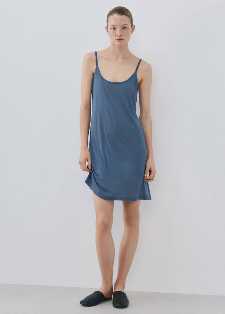 Micro-modal nightgown with straps — Blue