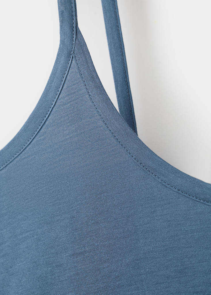 Micro-modal nightgown with straps — Blue
