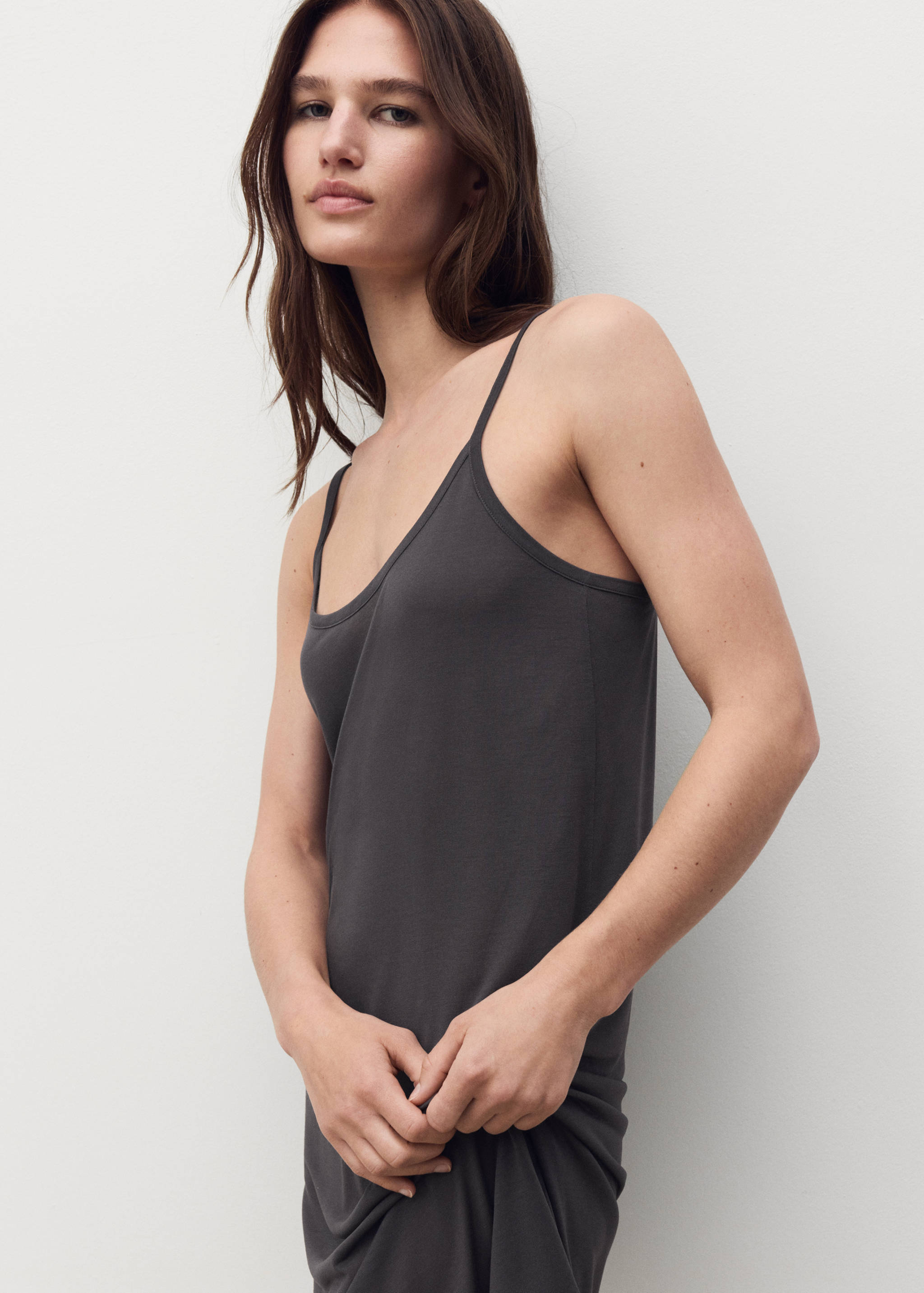 Micro-modal nightgown with straps - Medium plane