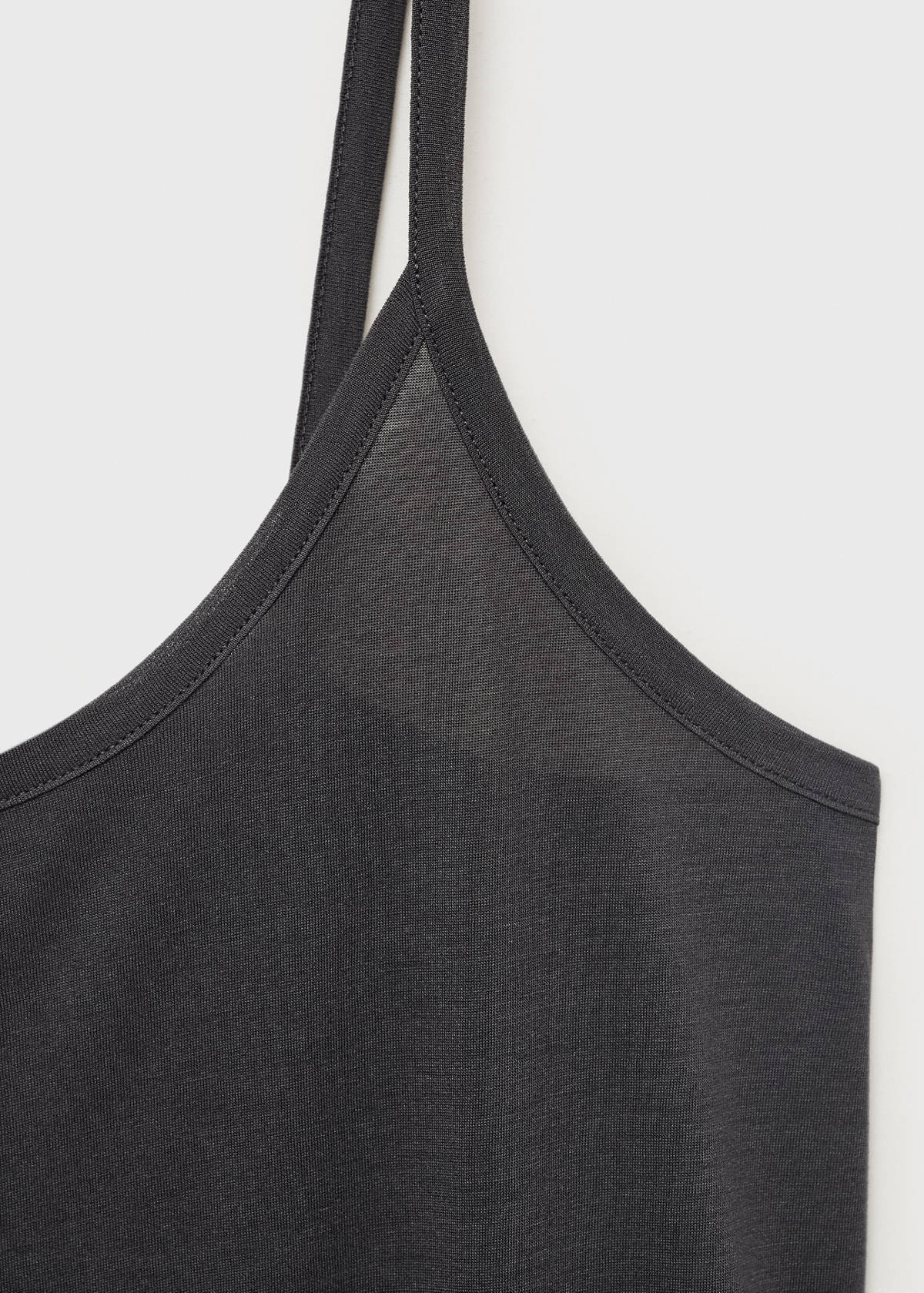 Micro-modal nightgown with straps — Charcoal