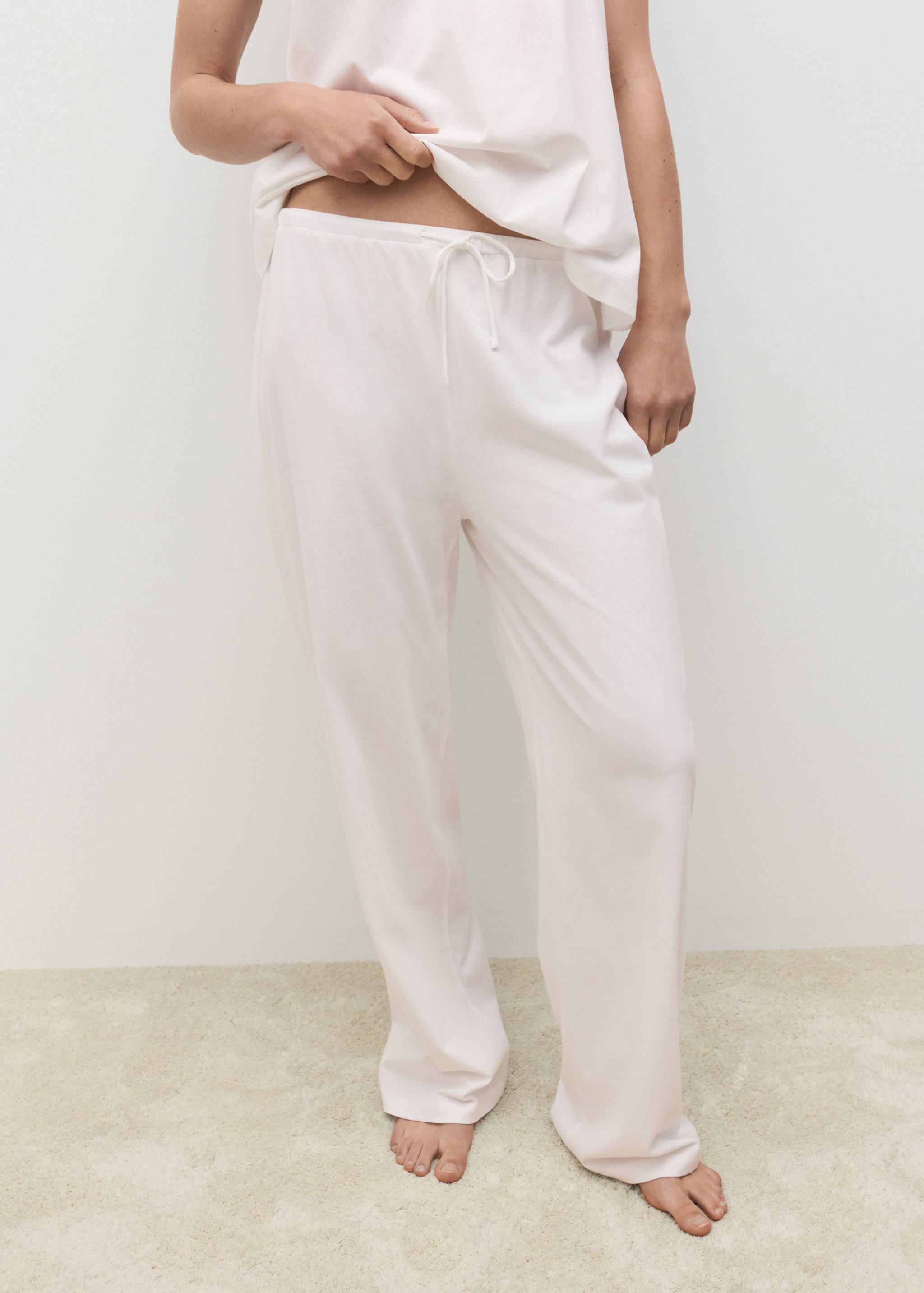 Long cotton pyjama trousers - Medium plane