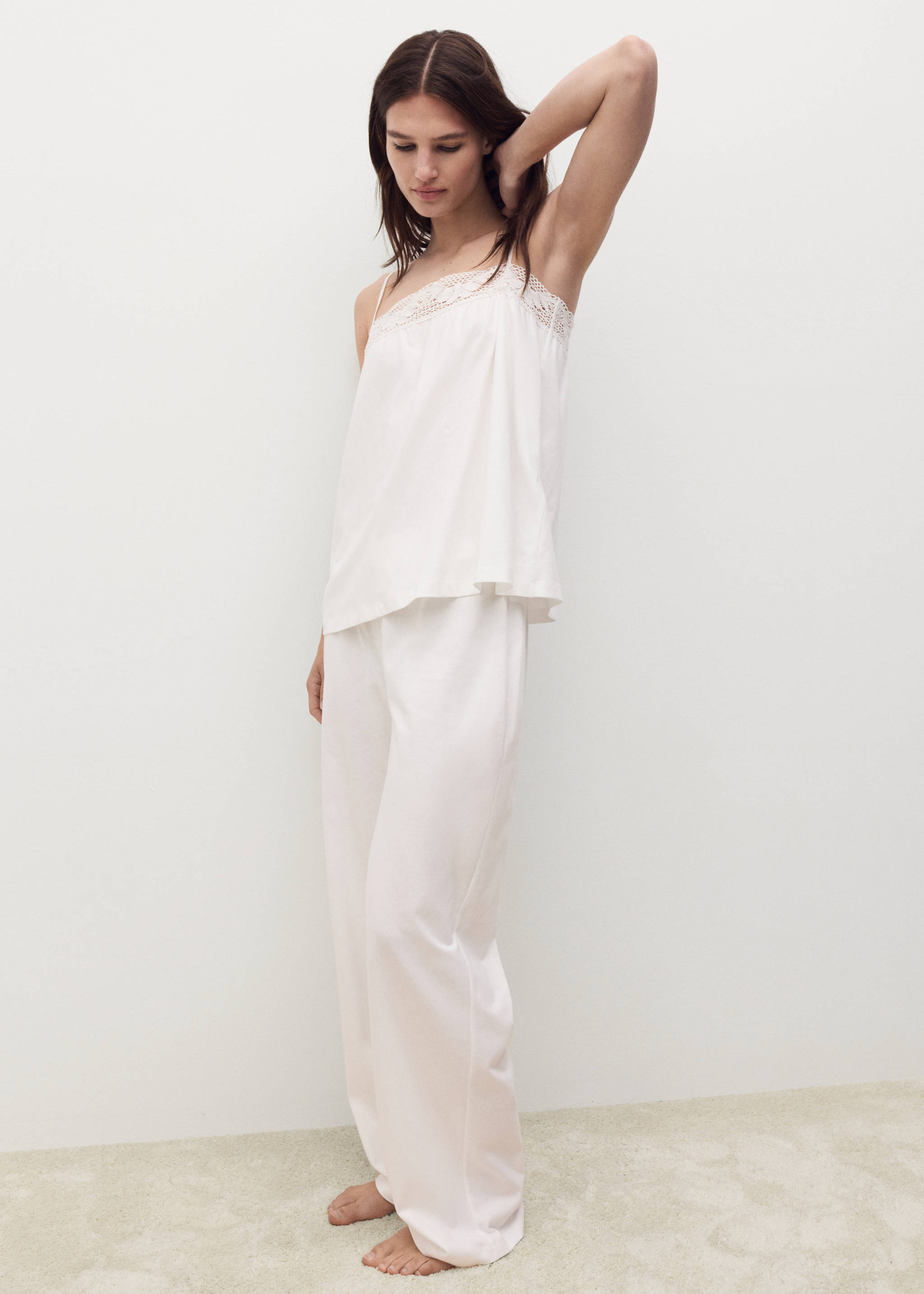 Long cotton pyjama trousers - Details of the article 2