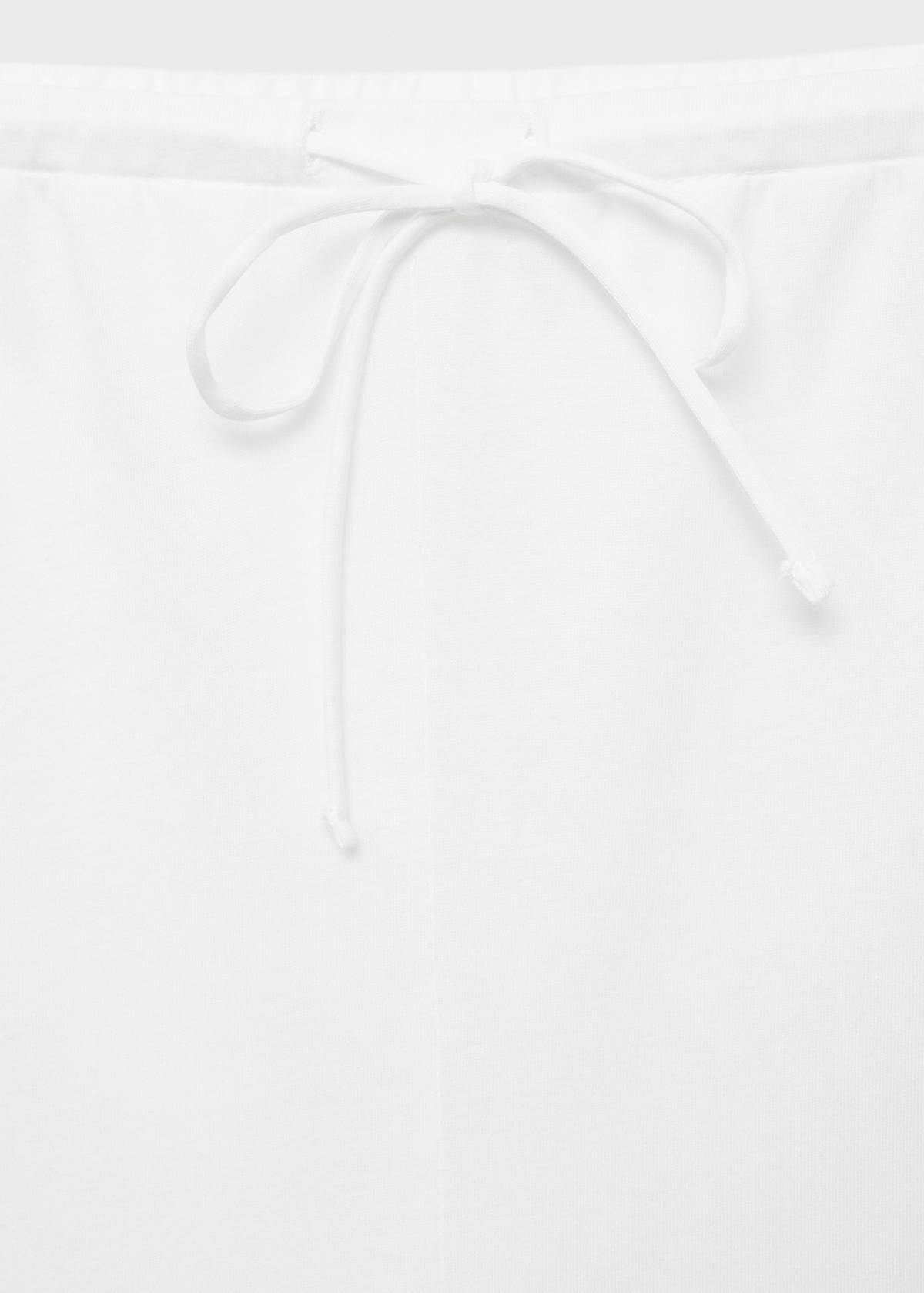 Long cotton pyjama trousers — White