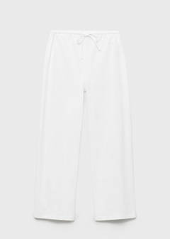 Long cotton pyjama trousers — White 7