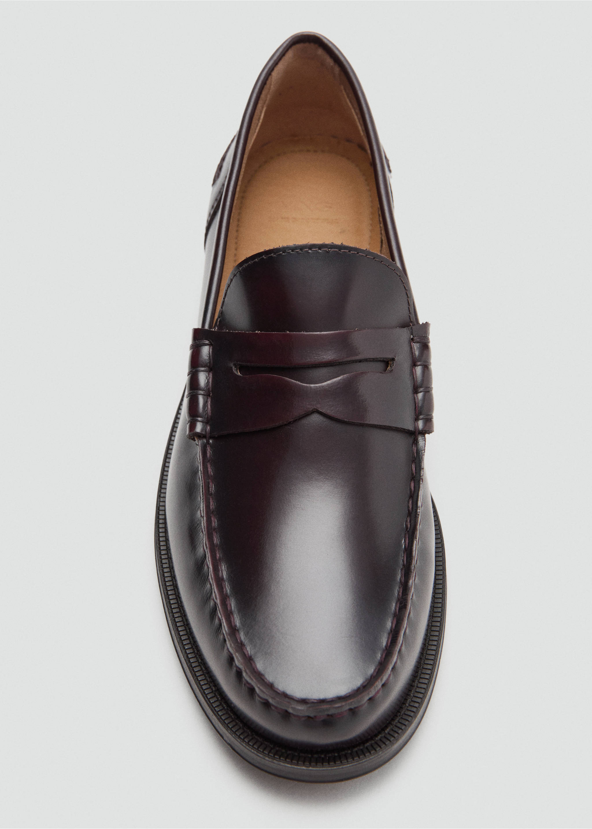Mocassins découpe cuir effet patiné - Détail de l'article 2, Bordeaux. Ref: 27091324-00.