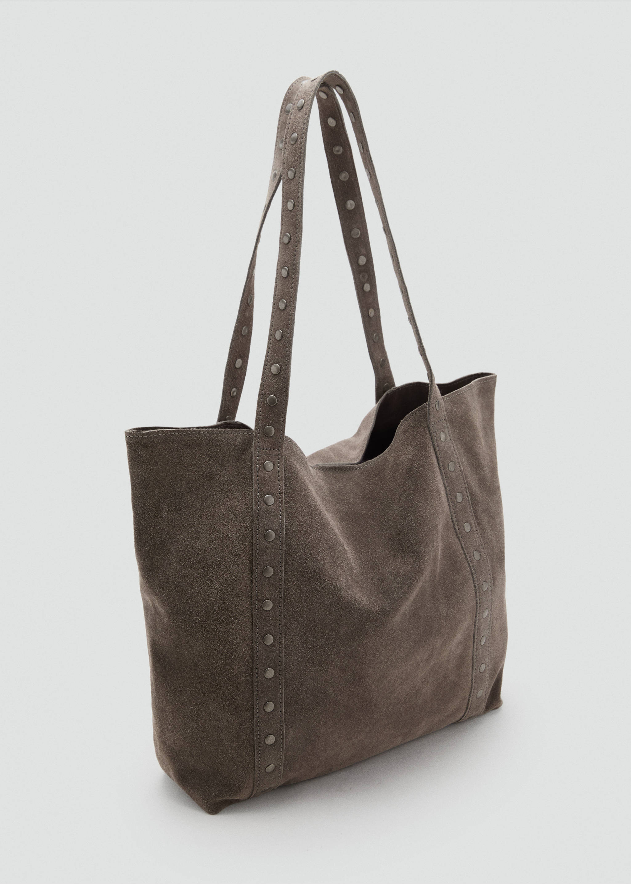 Carteira tote pele croute - Plano médio, Cinzento. Ref: 27091325-00.