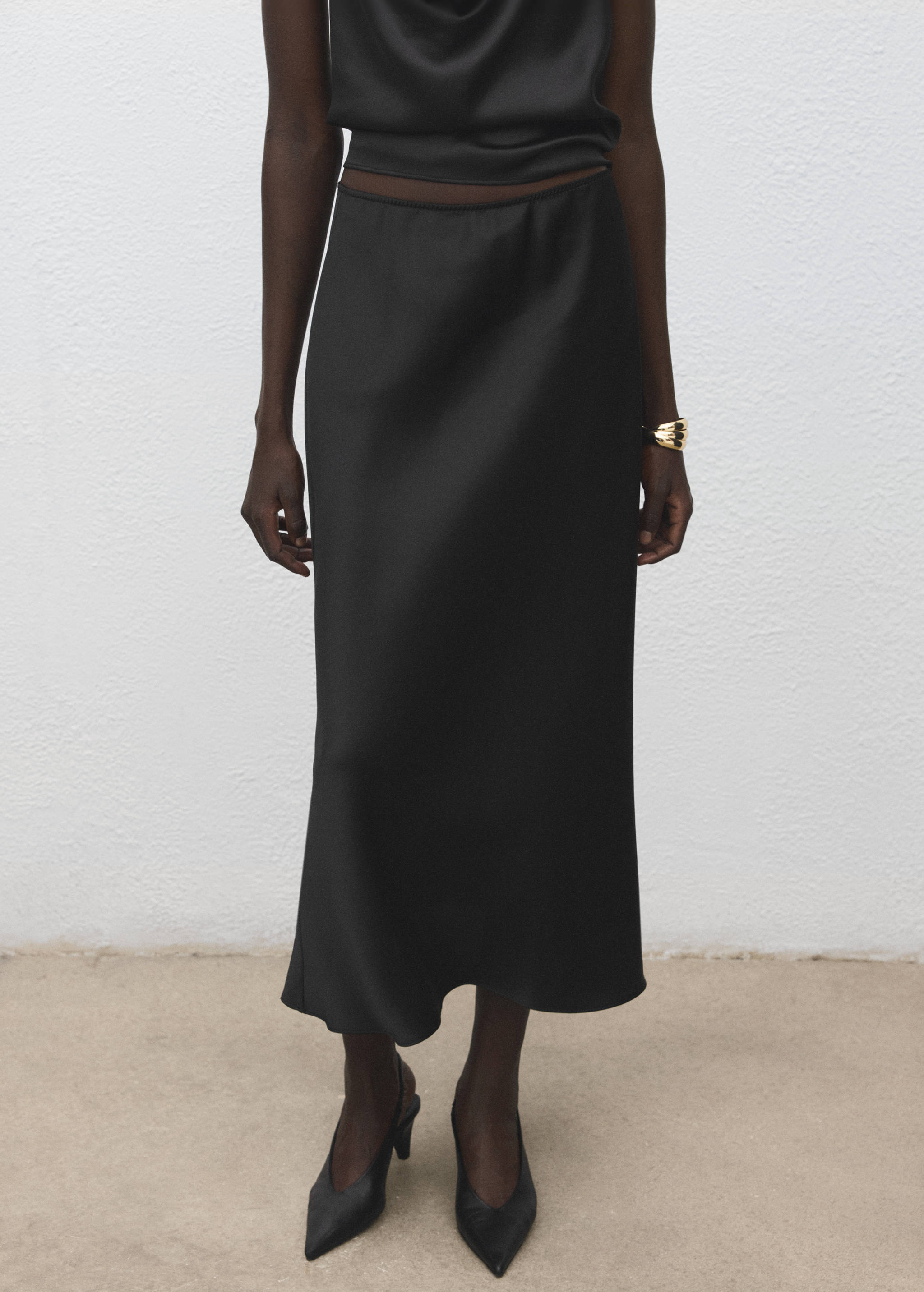Satin long skirt - Medium plane