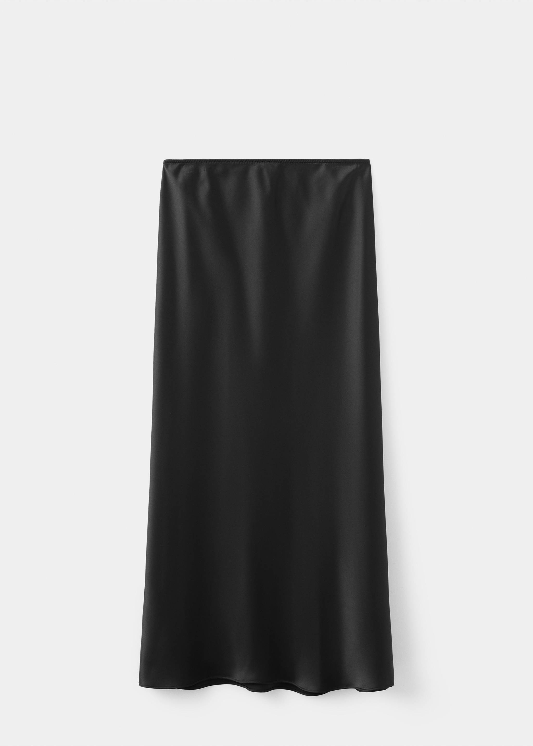 Satin long skirt - Article without model, Black. Ref: 27091326-00.