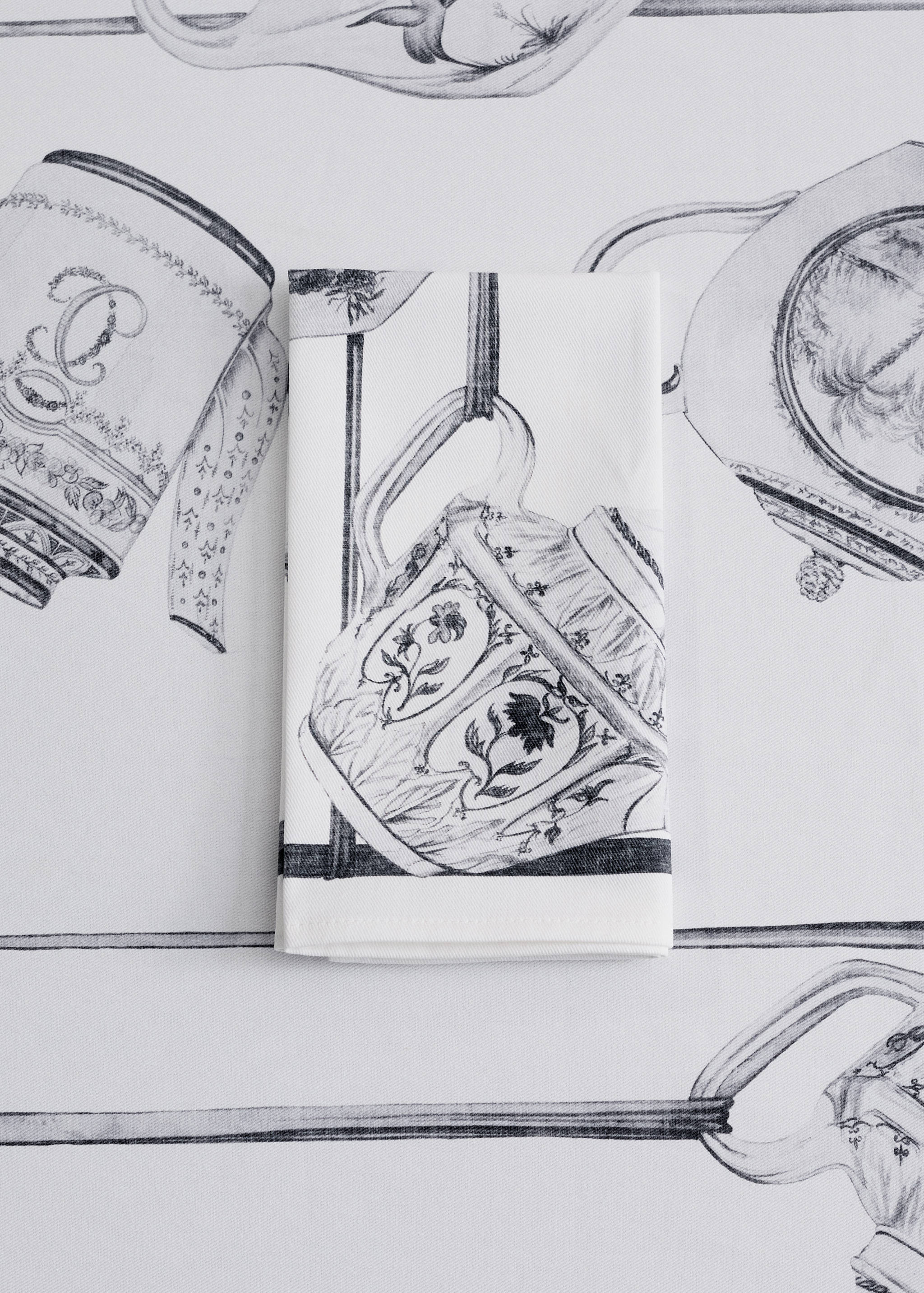 Cotton napkins with mug print - General plane