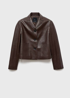 Faux-leather jacket with pockets — Chocolate 16