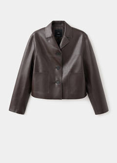 Faux-leather jacket with pockets — Chocolate 10