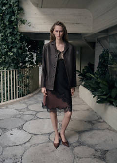 Leather jacket with buttons — Brown 2