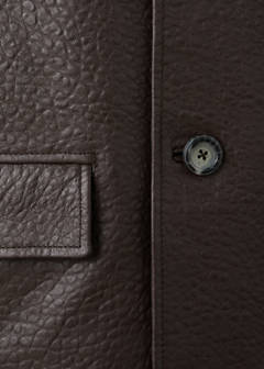 Leather jacket with buttons — Brown 17