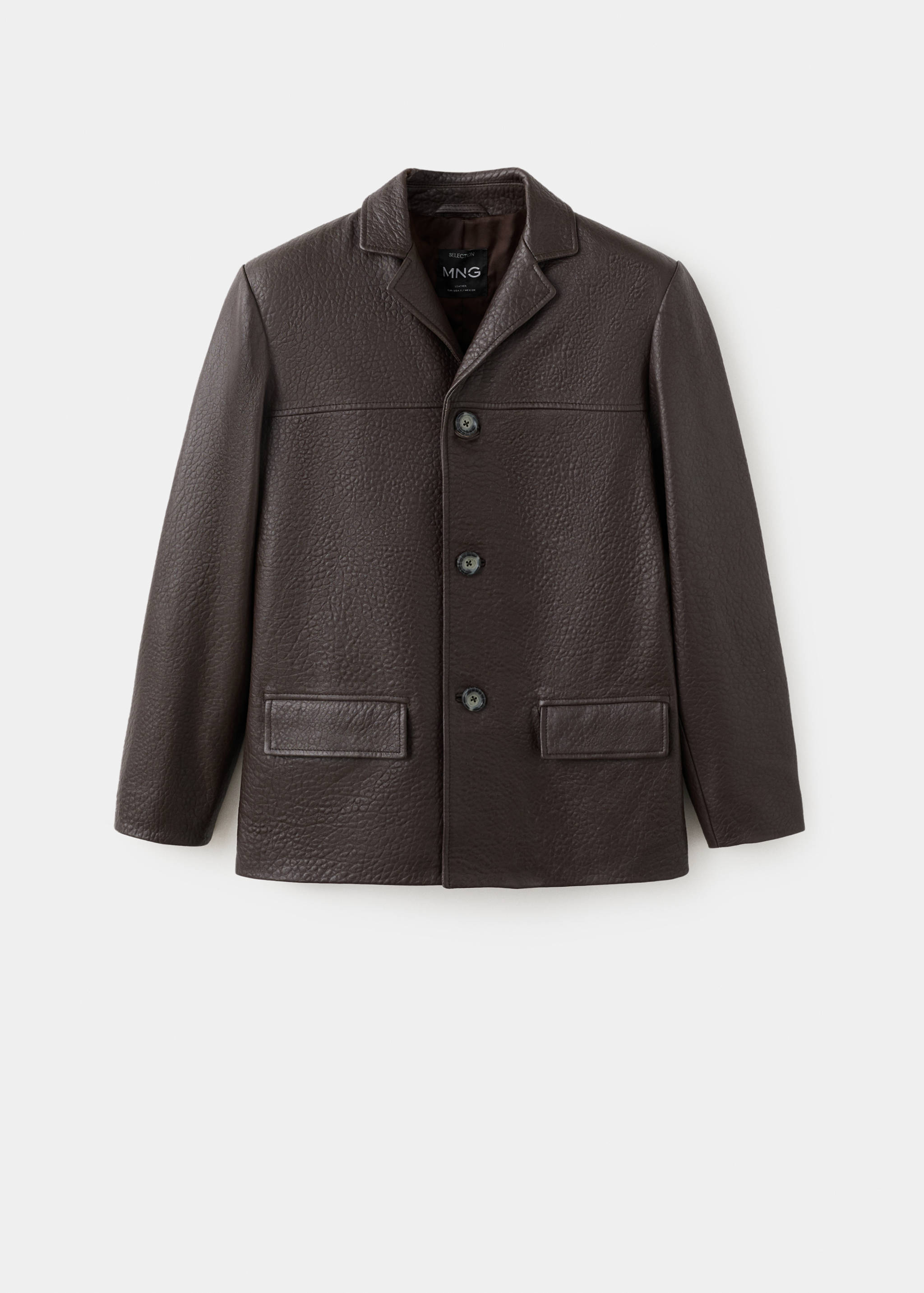 Leather jacket with buttons - Article without model