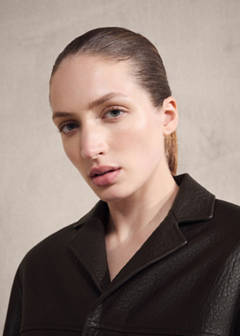 Leather jacket with buttons — Brown 29