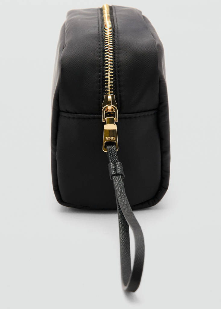 Zipped toiletry bag with logo — Black