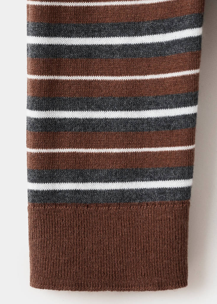 Knit striped sweater — Caramel