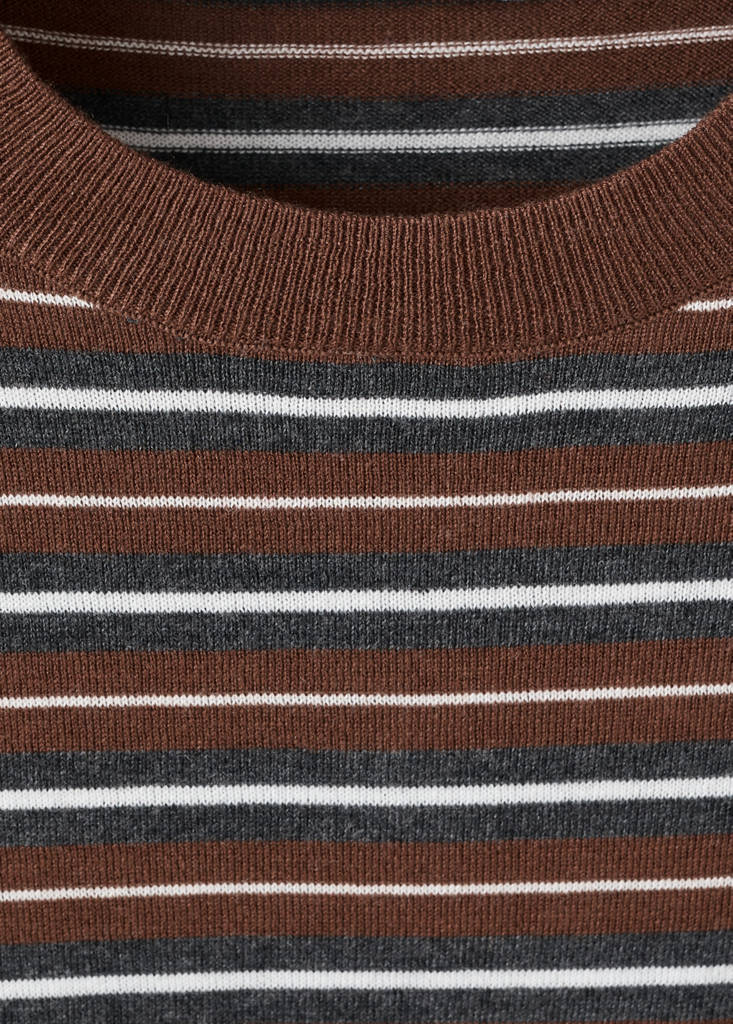 Knit striped sweater — Caramel