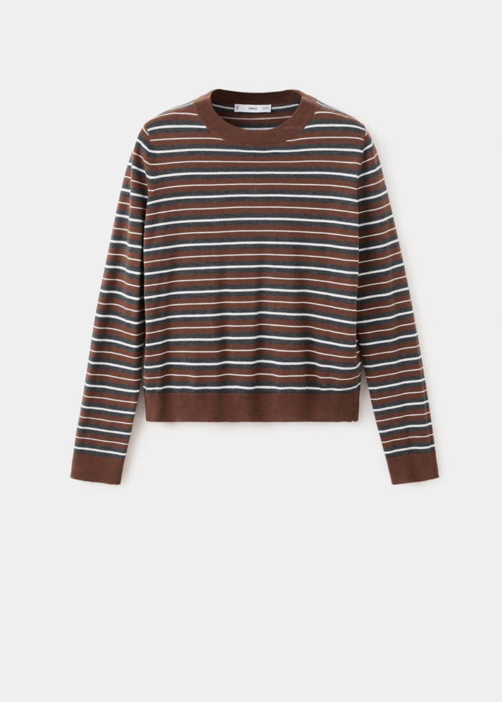 Knit striped sweater — Caramel