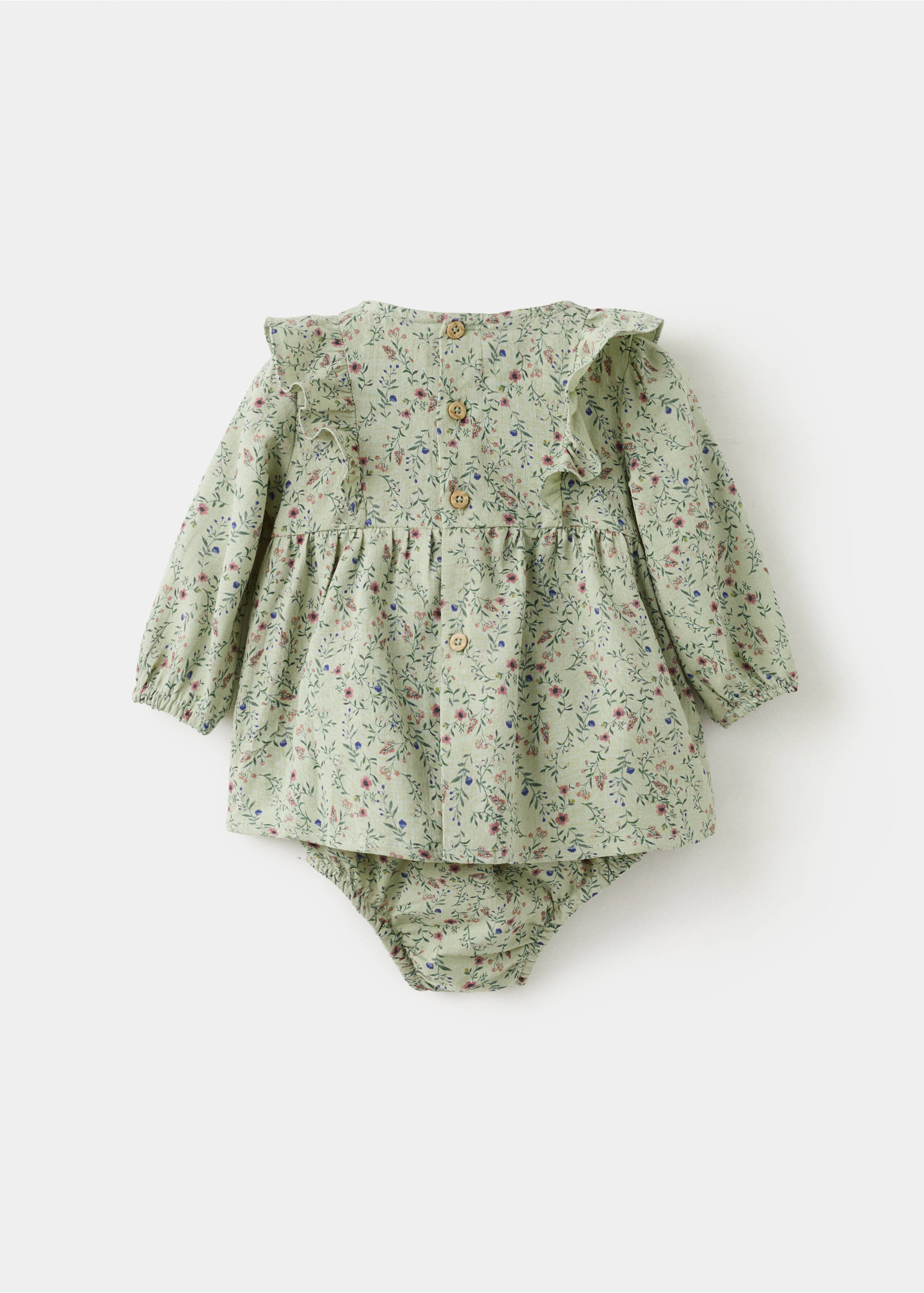 Vestido y ranita flores - Reverso del artículo, Verde. Ref: 27091335-00.