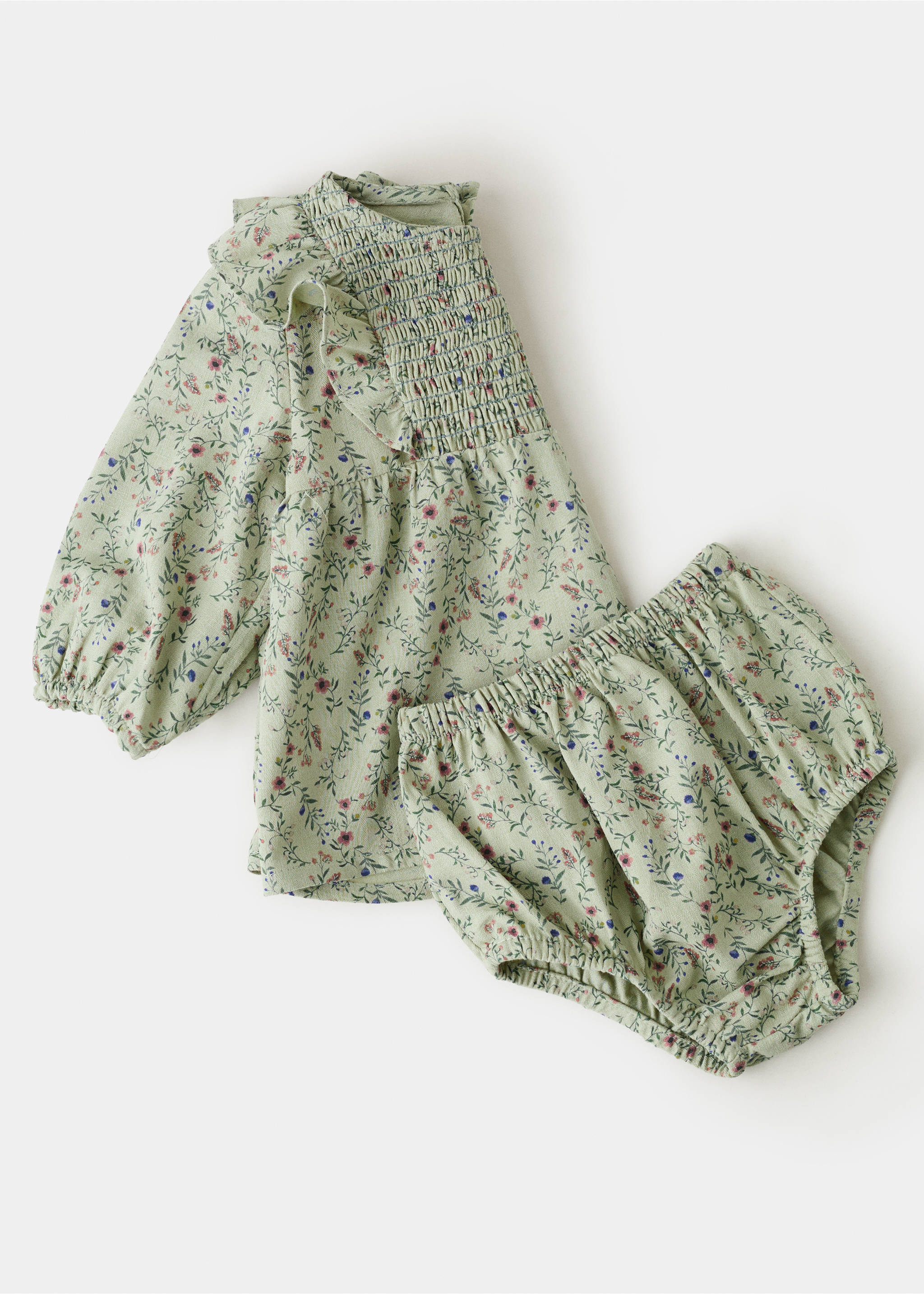 Vestido y ranita flores - Detalle del artículo 0, Verde. Ref: 27091335-00.