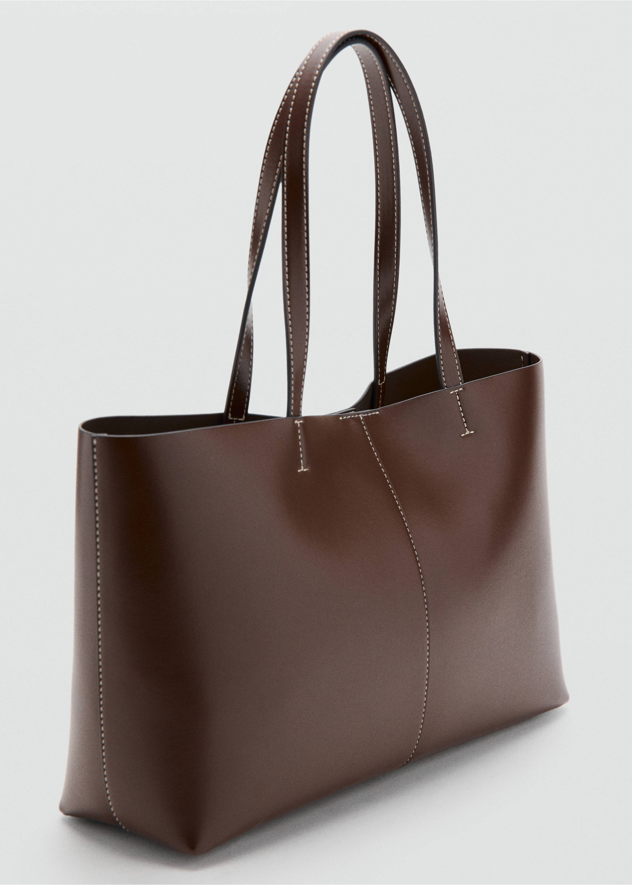 Sac cabas anse double - Plan moyen, Marron. Ref: 27091336-00.